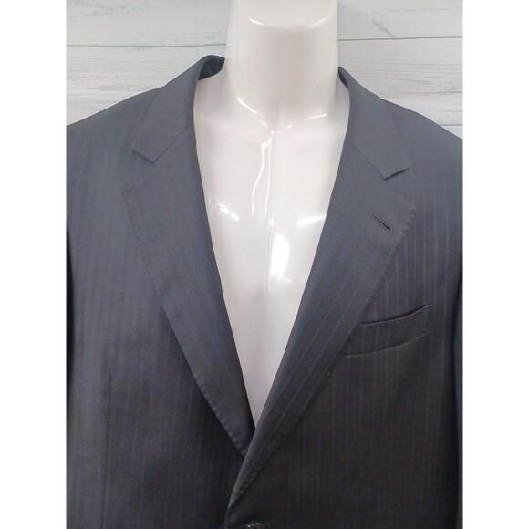 Jos A Bank Mens Sz 42R Black Pinstripe Sport Coat Blazer Jacket - Picture 2 of 8